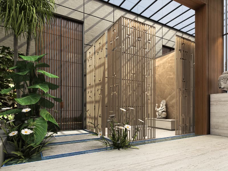 Duplex house pooja room as per vastu - Beautiful Homes