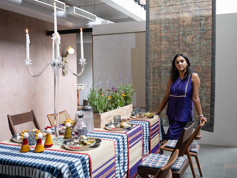 Hanu Reddy Table A nostalgic festive table celebrates local craft—and stainless steel