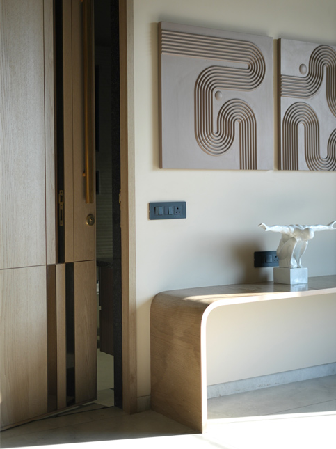 Minimal custom furniture and contemporary décor in neutral home - Beautiful Homes