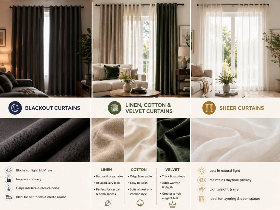 Contemporary curtain styles for living room - Beautiful Homes