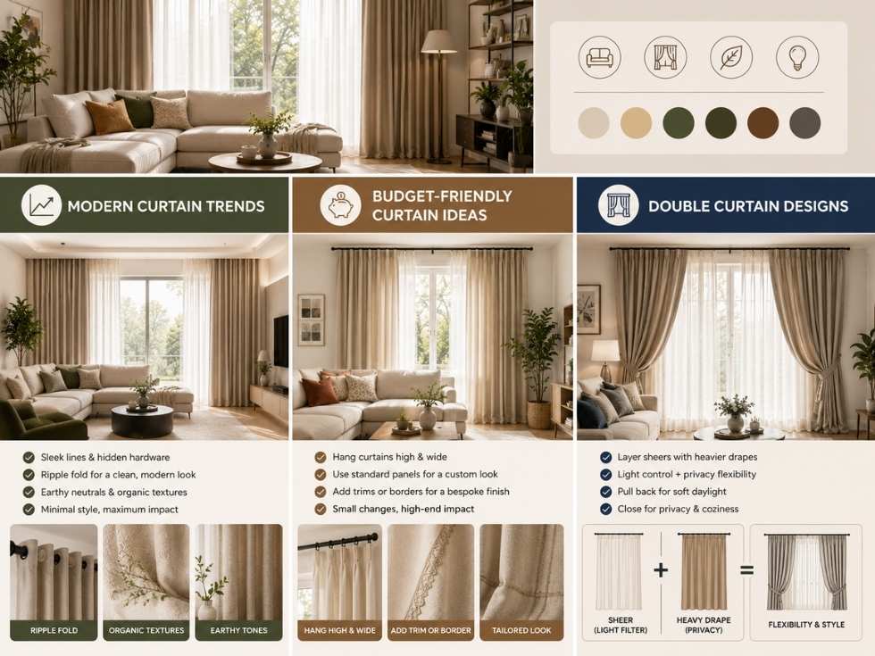 Contemporary modern curtains for living room - Beautiful Homes