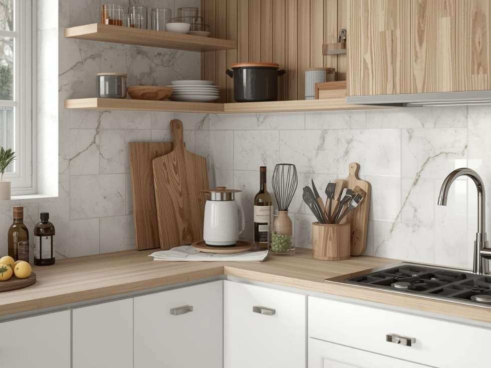 Contemporary kitchen corner cabinets - Beautiful Homes