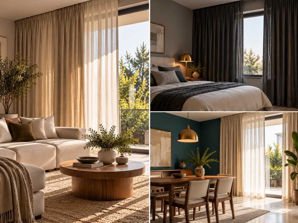 Contemporary sheer curtains for living room - Beautiful Homes