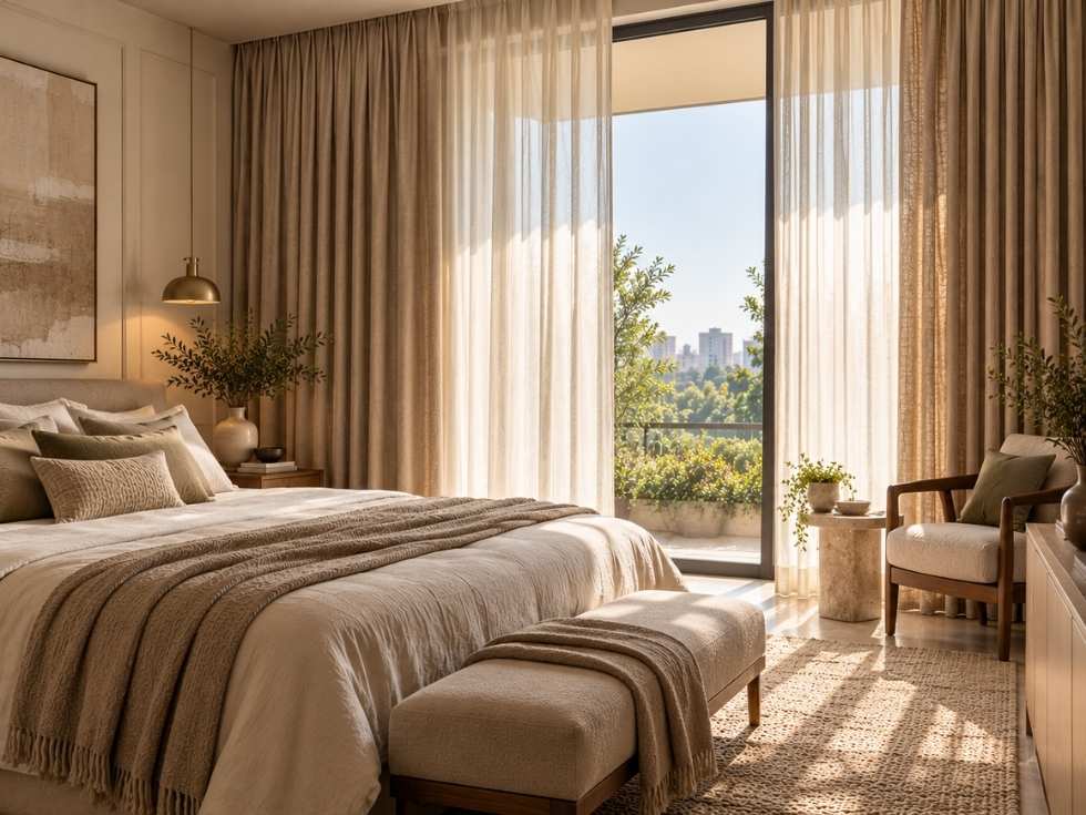 Contemporary beige window curtains designs - Beautiful Homes