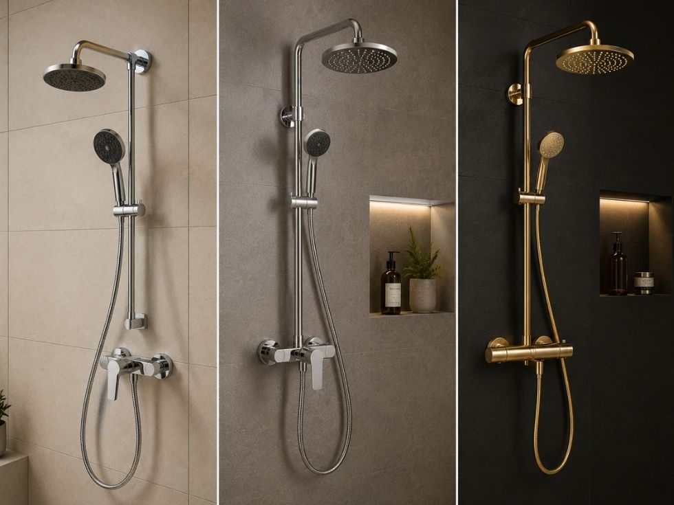 Contemporary bathroom rain shower design - Beautiful Homes