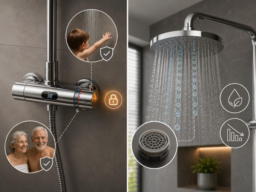 Contemporary bathroom shower design features - Beautiful Homes
