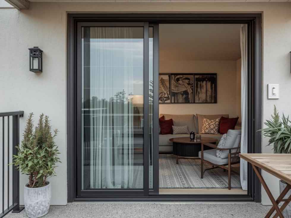 Contemporary double sliding upvc door for balcony- Beautiful Homes
