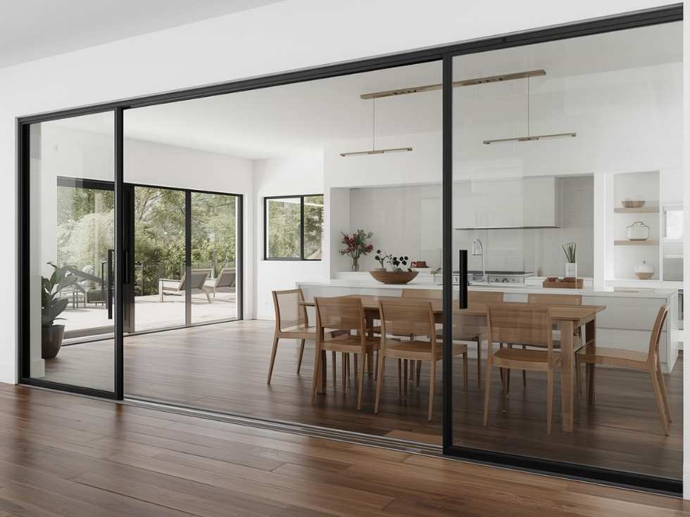 Contemporary frameless sliding upvc door - Beautiful Homes