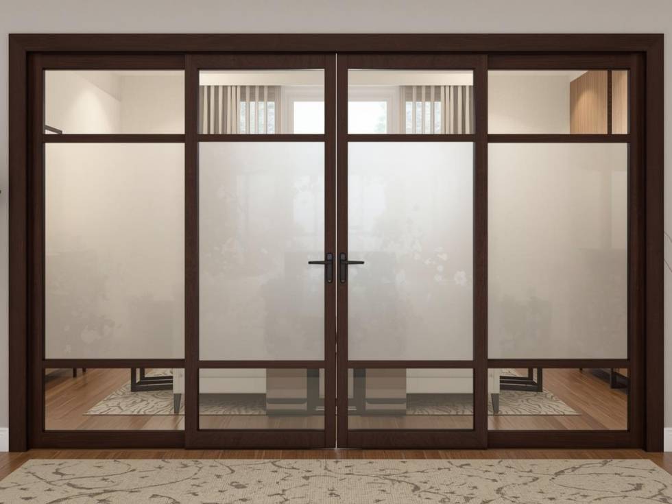 Contemporary frosted glass sliding upvc door - Beautiful Homes