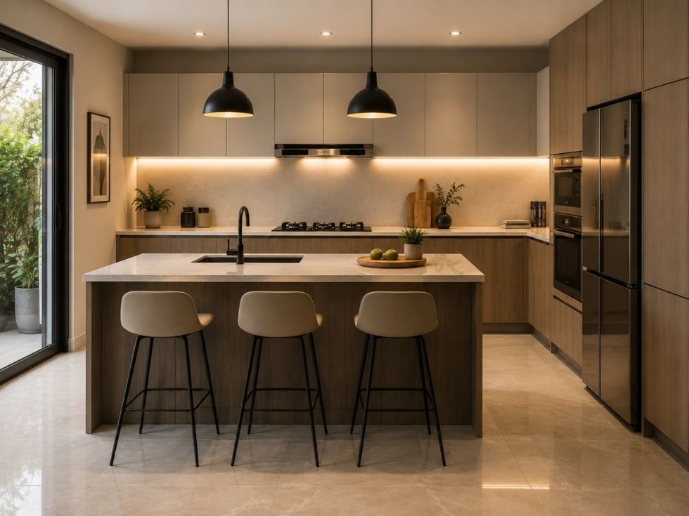 Contemporary island kitchen design - Beautiful Homes