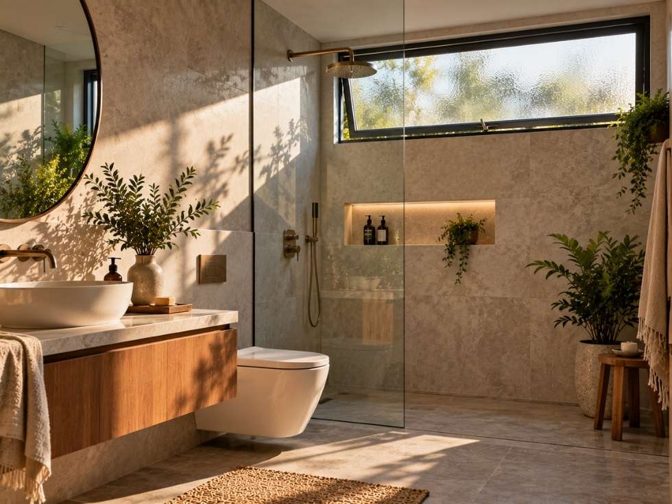 Contemporary bath room window design - Beautiful Homes