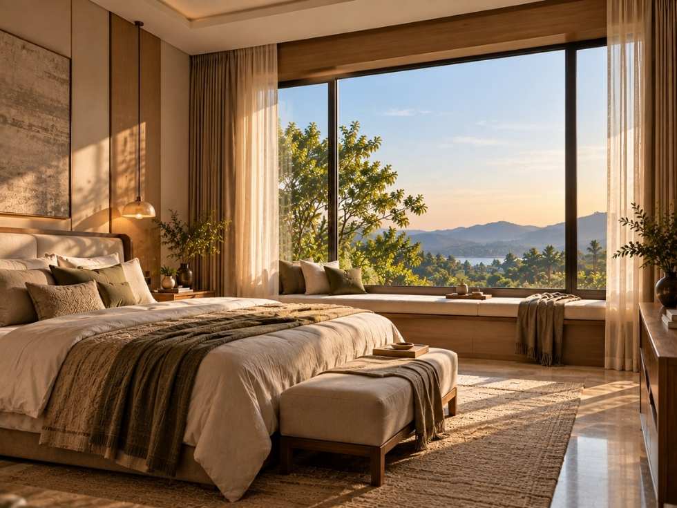 Contemporary bed room window design - Beautiful Homes