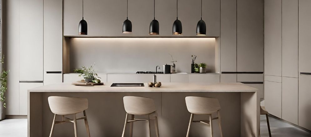 Small mini pendant lights for a contemporary kitchen - Beautiful Homes
