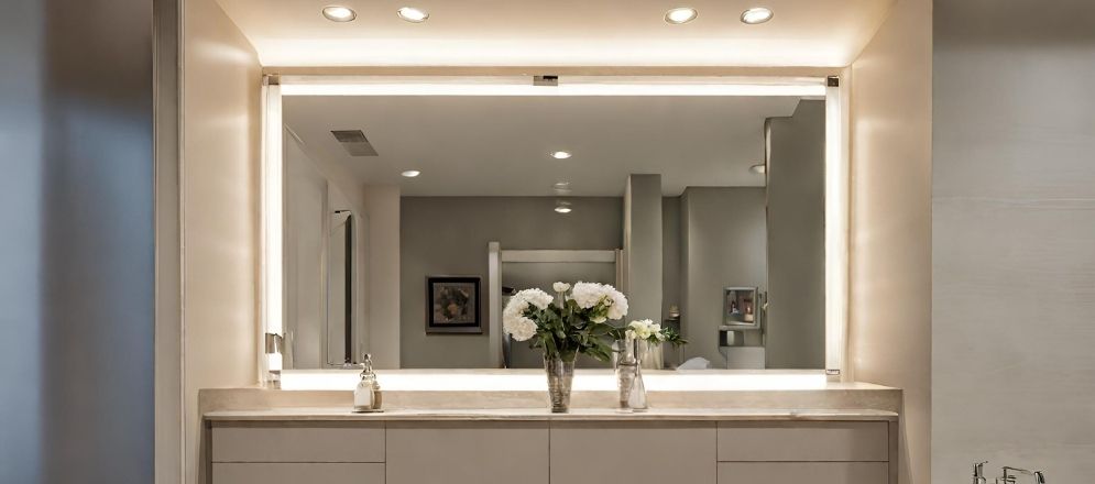 Vanity lighting with mirror for bathroom - Beautiful Homes