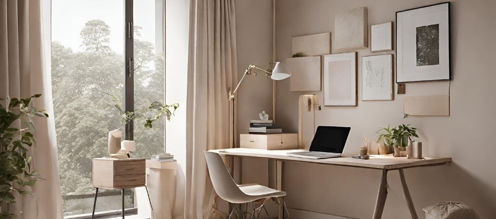 Beige aesthetic study room - Beautiful Homes