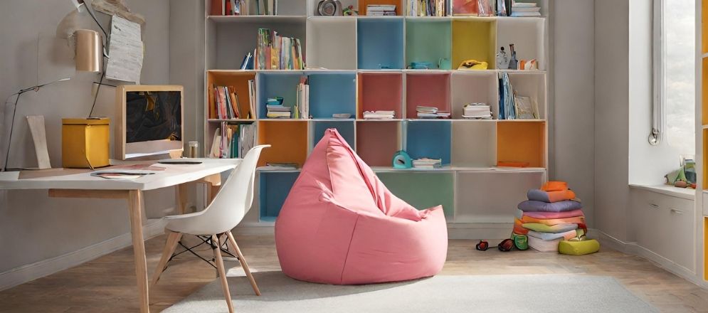 Pink bean bag for study room - Beautiful Homes