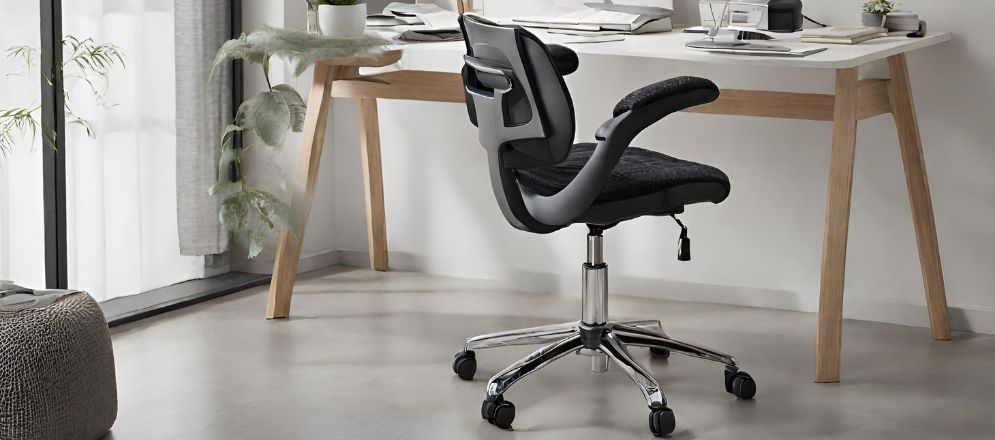 Black ergonomic chair with white study table - Beautiful Homes