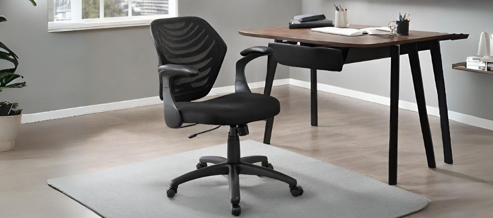 Black task chair with wooden study table - Beautiful Homes