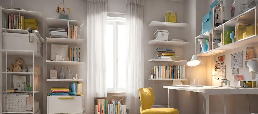 Organized storage in study room - Beautiful Homes