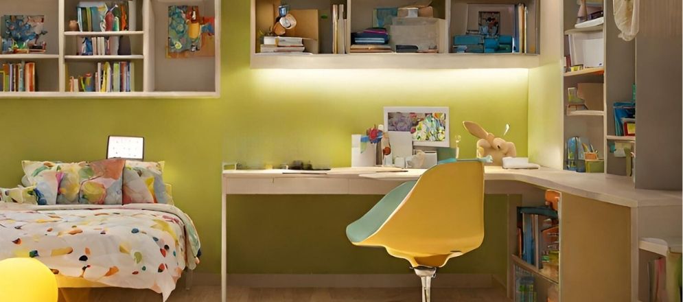 White led light on yellow wall - Beautiful Homes