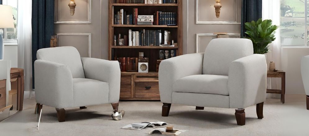 White sofas for study room - Beautiful Homes
