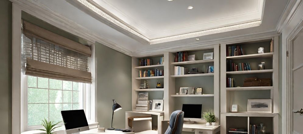 White tray ceiling with cove lighting- Beautiful Homes