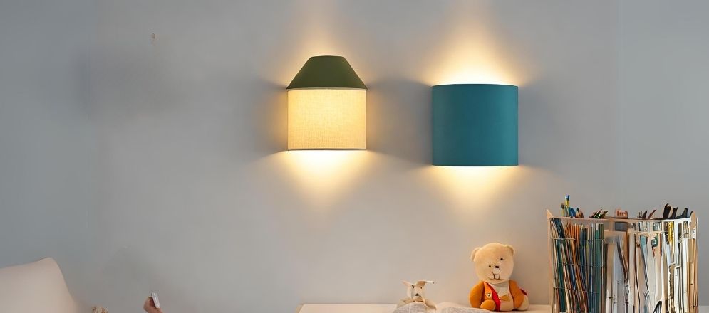Yellow and blue wall lights - Beautiful Homes
