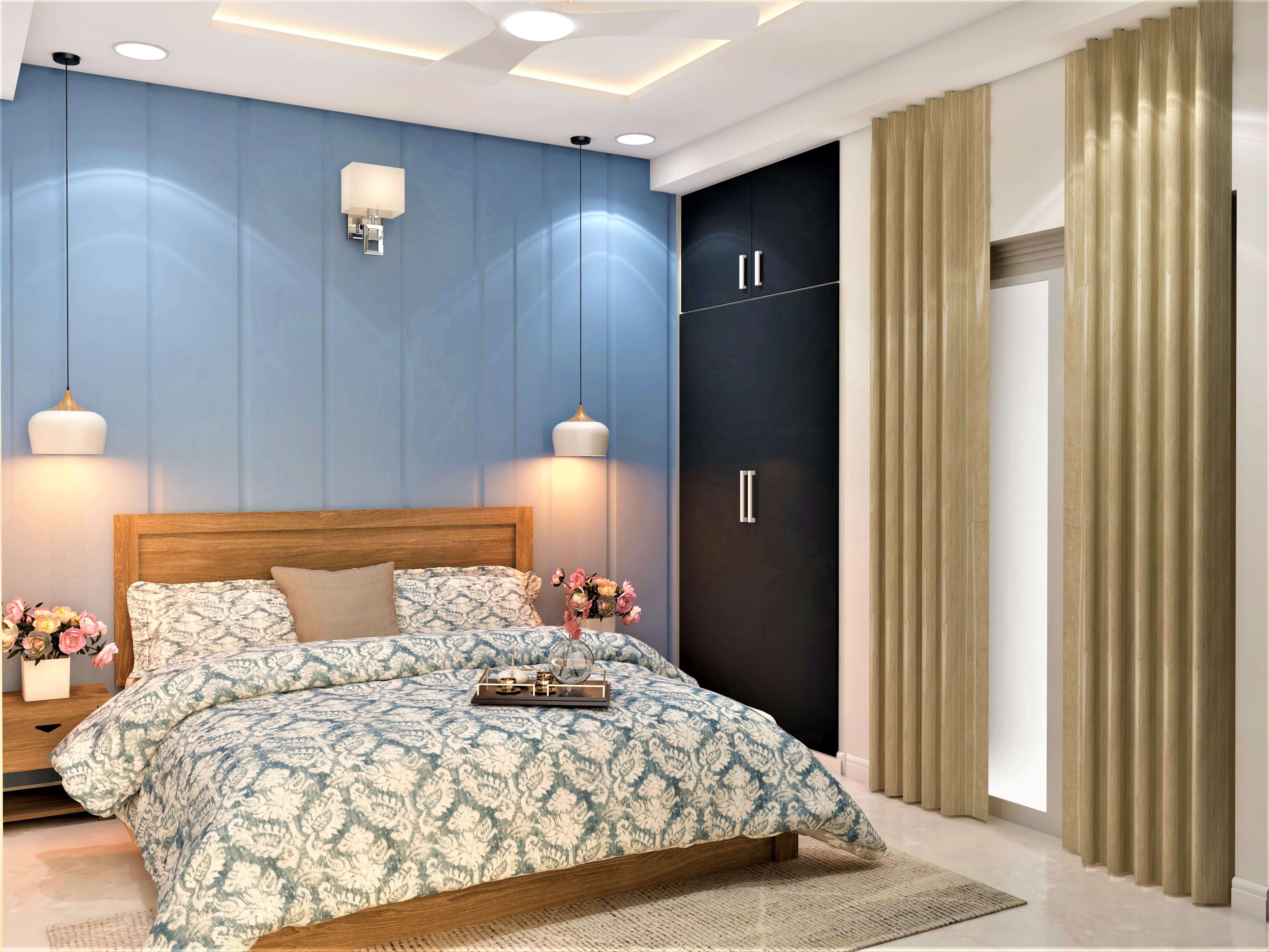 Modern bedroom design with vertical panels - Beautiful Homes