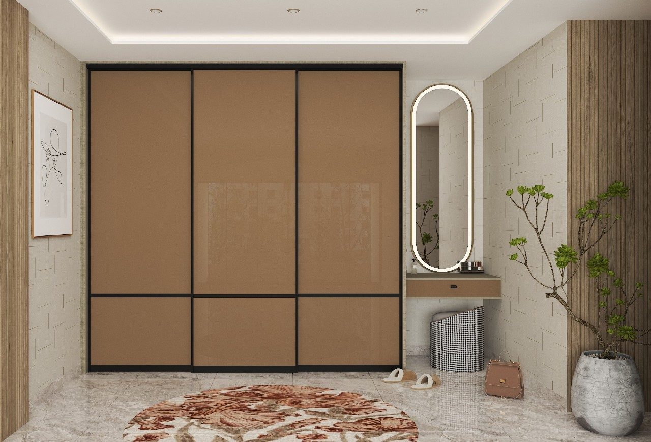 wardrobe design with dressing mirror Harper & Bright Designs White Wood 41.3 in. 3-Door Wardrobe Armoire with Mirror, 2 Drawers, 4 Storage Shelves and 1 Hanging Rail QMY298AAK