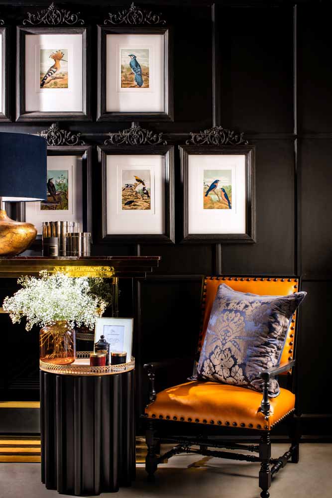 Dark wall colour palette in room for winter home décor - Beautiful Homes