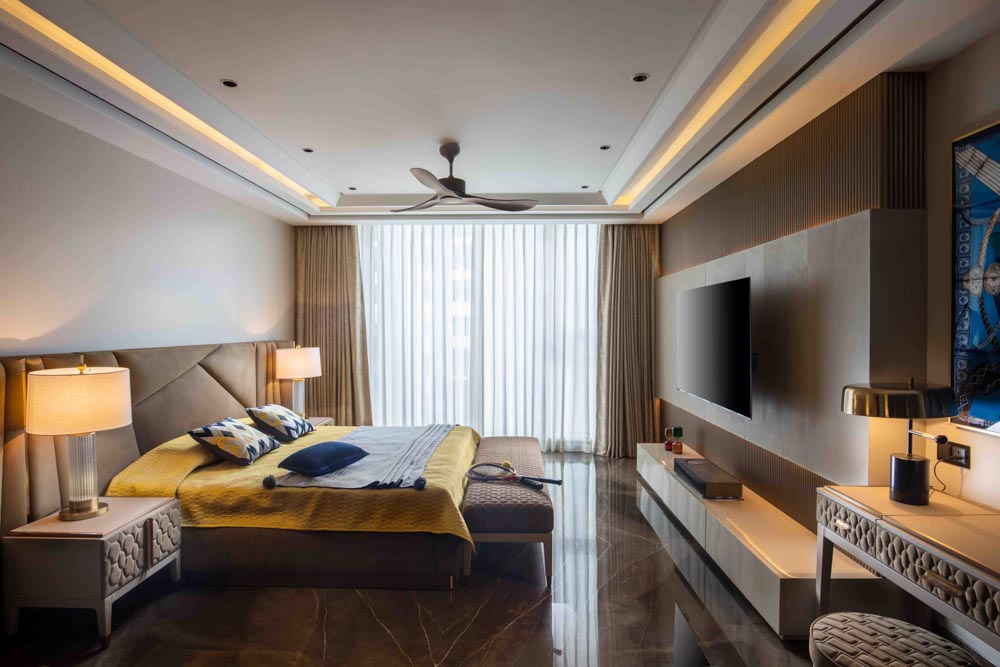 Plan your bedroom layout basis tv size & distance from the bed - Beautiful Homes