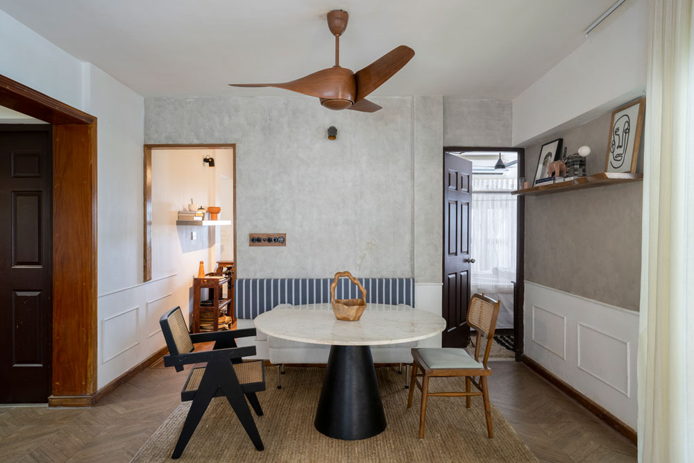 The dining room has Indian marble dining table that was custom made - Beautiful Homes