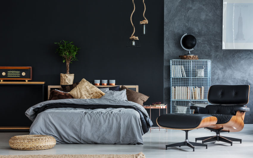 Bedroom Interior Design For A Black Themed Bedroom Beautiful Homes