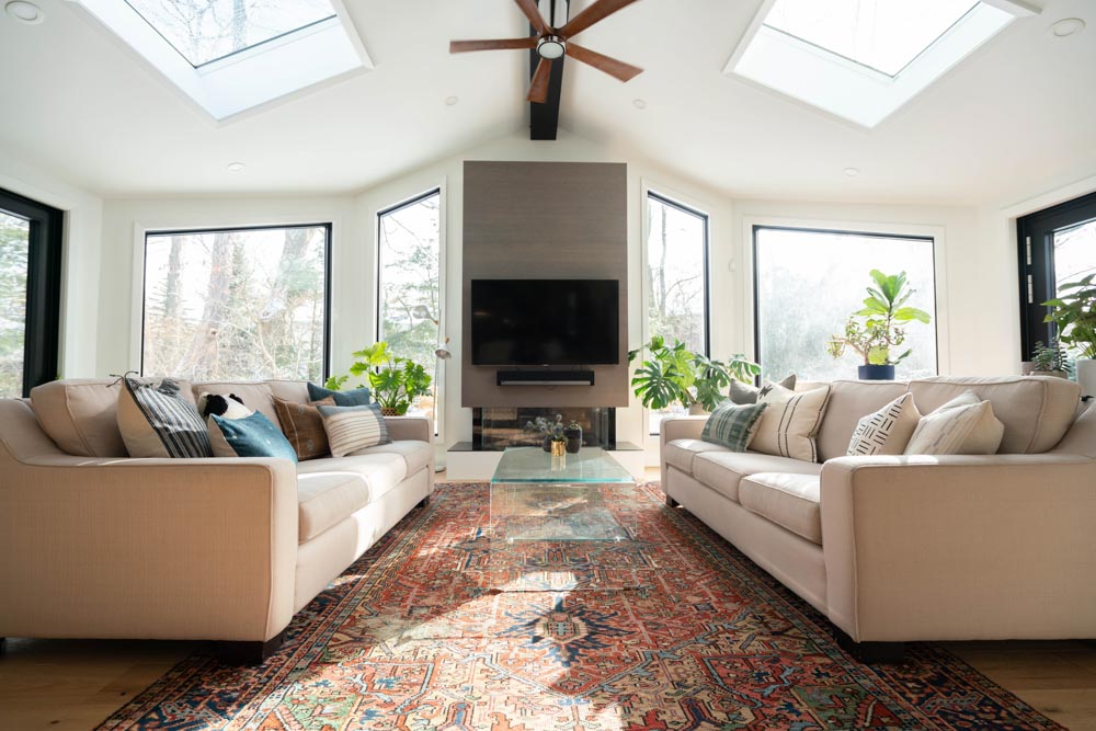Install fixed skylights in your living room for plenty natural light in your home interior space - Beautiful Homes