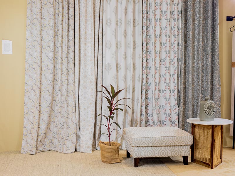Linen curtain design for room corner décor - Beautiful Homes